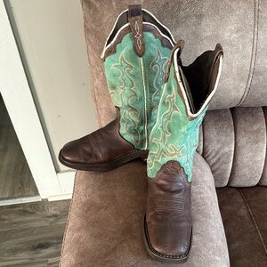 Justin Gypsy Brown and Turquoise Western Boots